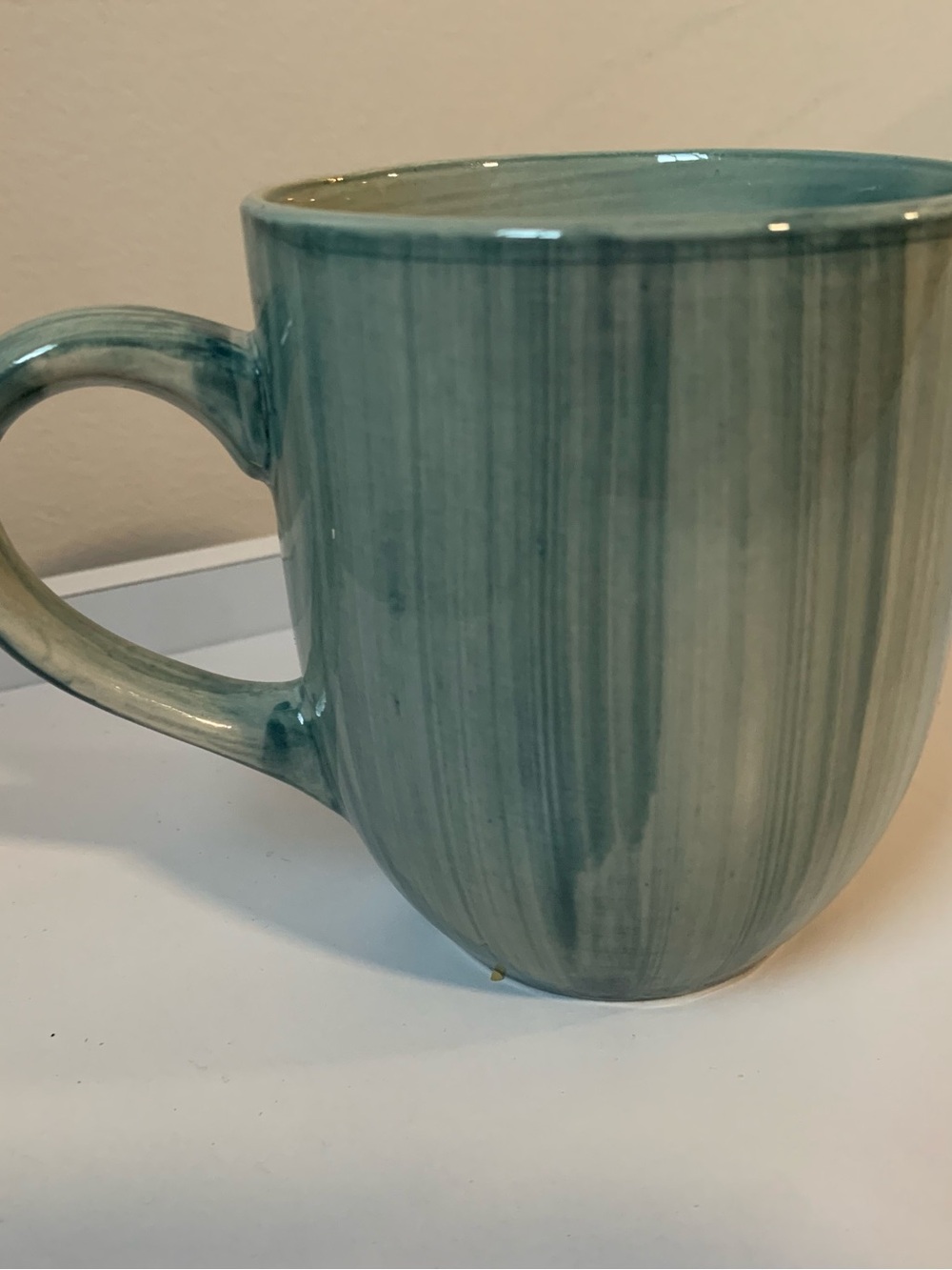 Citrus Grove Aqua Blue Mug C8G2 Hand Painted Stoneware Replacement Coffee Cup